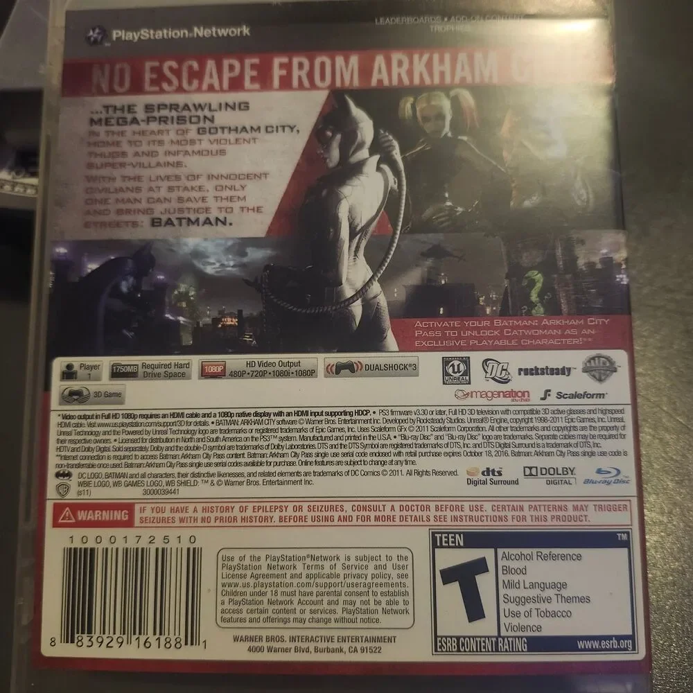 Batman: Arkham City (Sony PlayStation 3, 2011) PS3 CIB